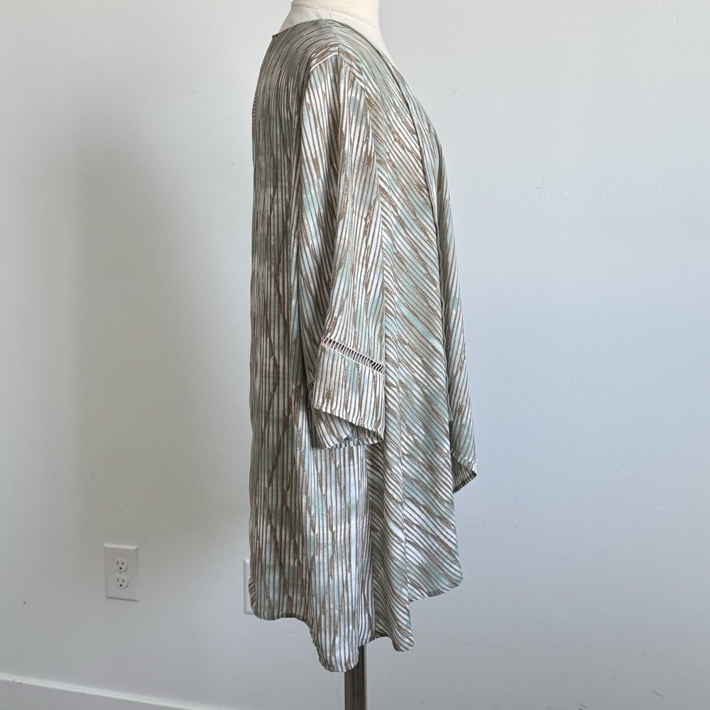 Catherines Kimono Open Front Cardigan Beach Cover Up Boho Coastal Travel 1X Plus - Picture 2 of 6